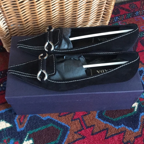Prada suede leather black kitten heels! - Picture 2 of 13